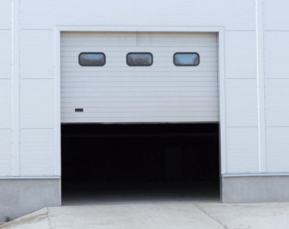 Overhead door with windows