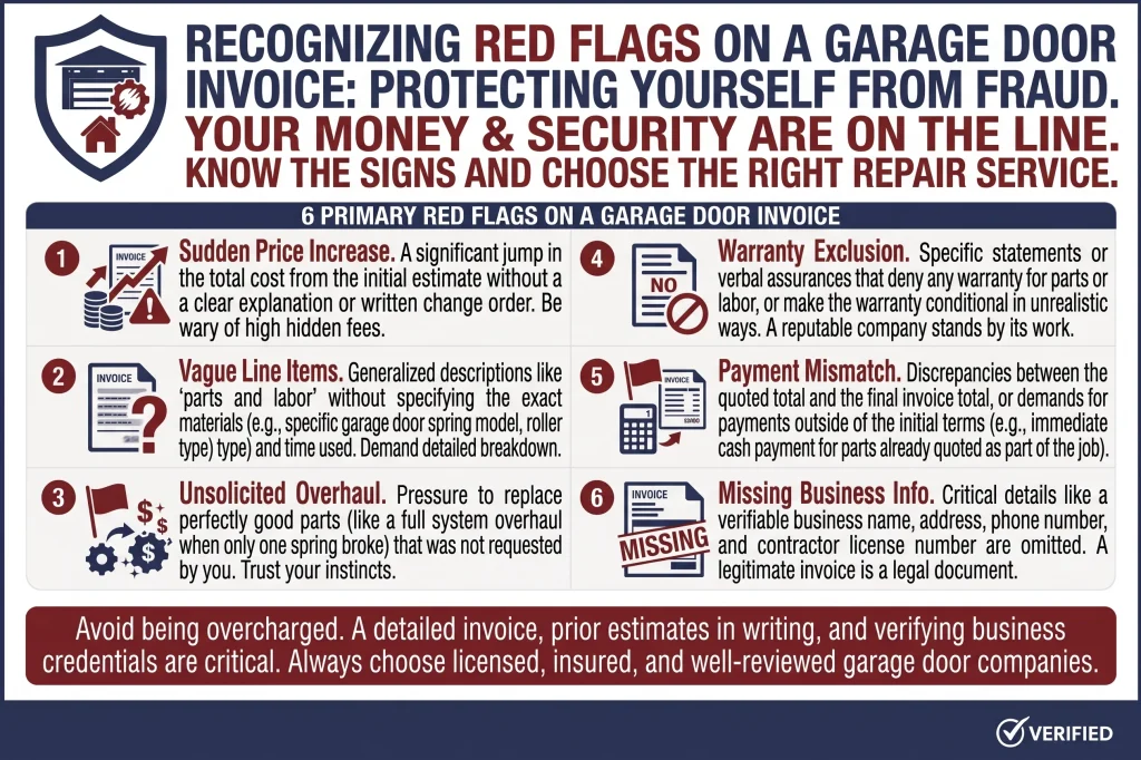 Red Flags That Signal a Problem on a Garage Door Invoice