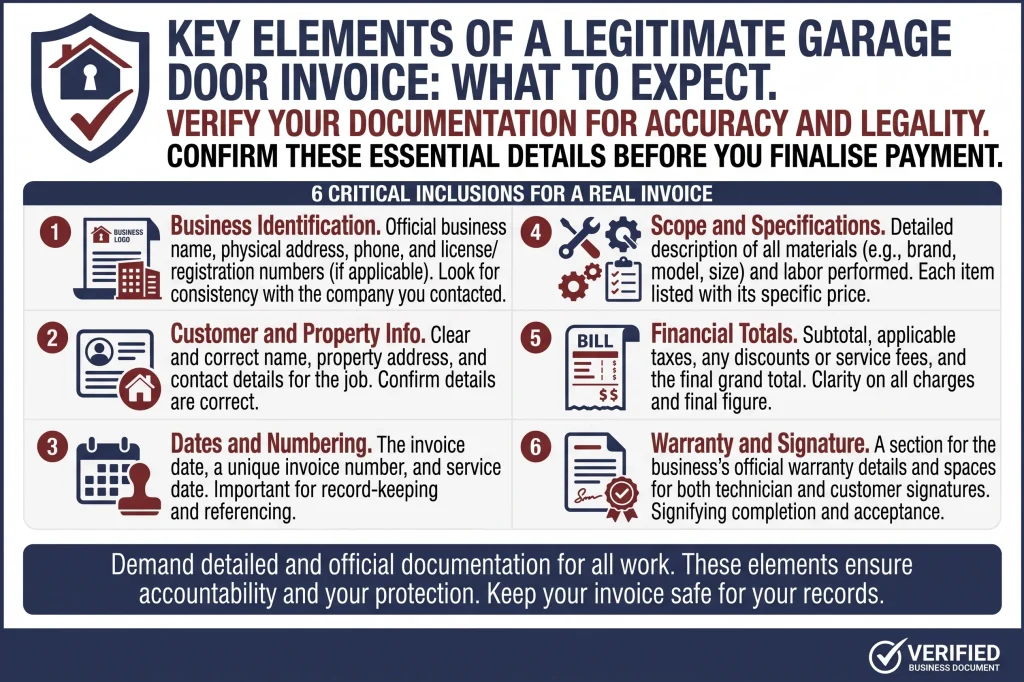 What a Complete Garage Door Invoice Should Include?
