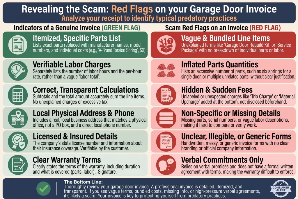 How Does a Garage Door Invoice Reveal a Scam?