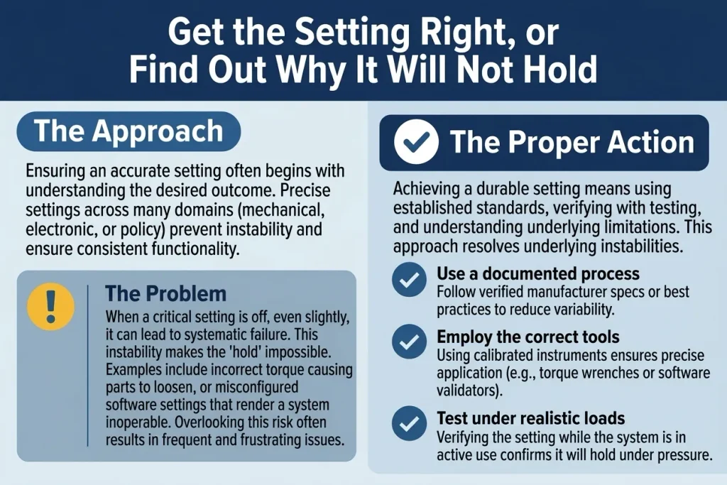 Get the Setting Right, or Find Out Why It Will Not Hold